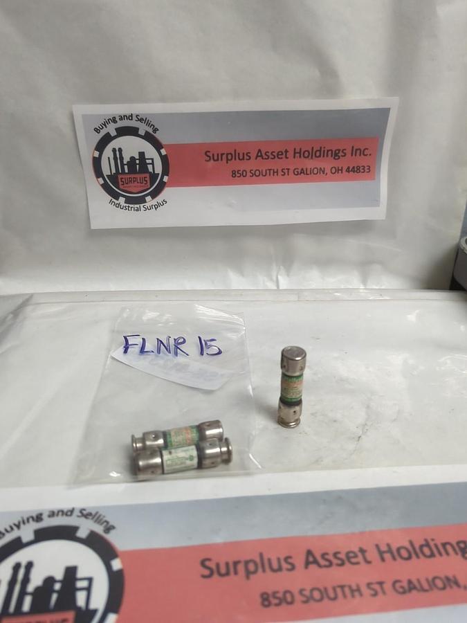 Used LITTELFUSE,FLNR15,SLO-BLO 15 AMP FUSE LOT OF 3 PRE-OWNED