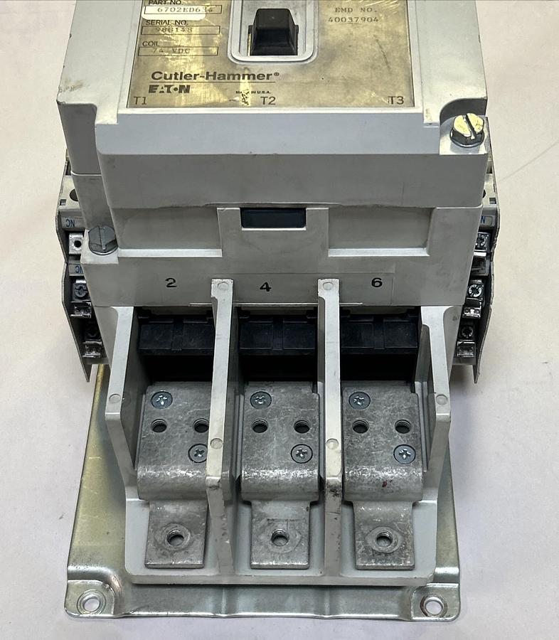 Used EATON CUTLER HAMMER,6702ED634,SPECIAL PURPOSE DC CONTACTOR 74VDC