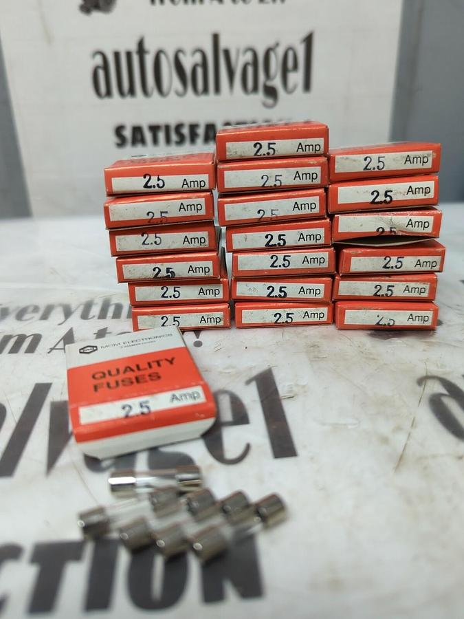 MCM ELECTRONICS,28-365,QUALITY GLASS FUSE 2.5 AMP LOT OF 100 NOS