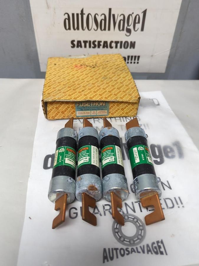 COOPER BUSSMANN,FRN-R-100,FUSETRON 100 AMP FUSE LOT OF 4 NOS