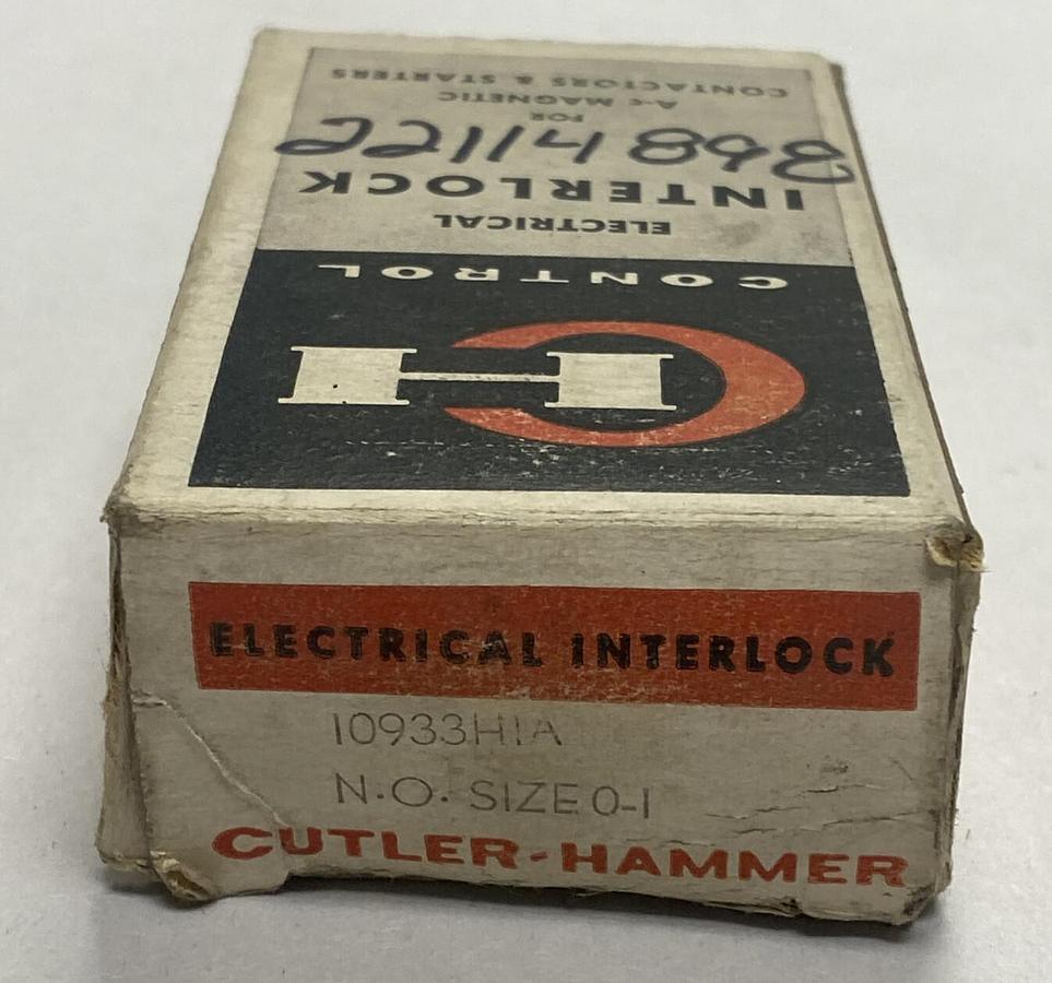 CUTLER HAMMER,10933H-1A,AUXILIARY CONTACT SIZE 0-1 600V NOS