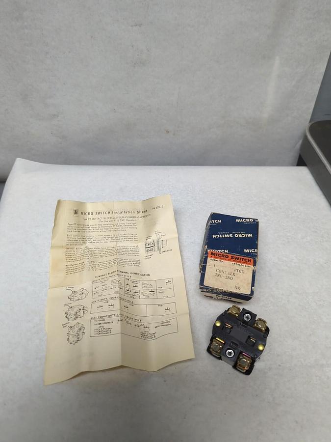 MICRO SWITCH,PTCC,TYPE PT CONTACT BLOCK NOS
