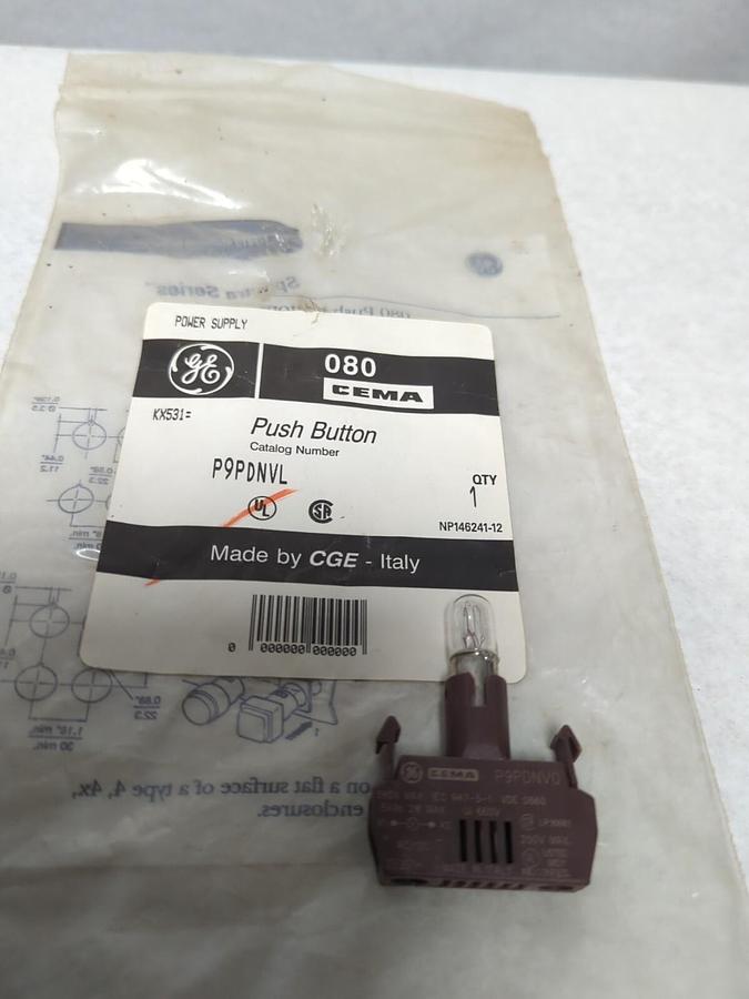 GENERAL ELECTRIC,P9PDNVL,PUSH BUTTON WITH BULB NOS