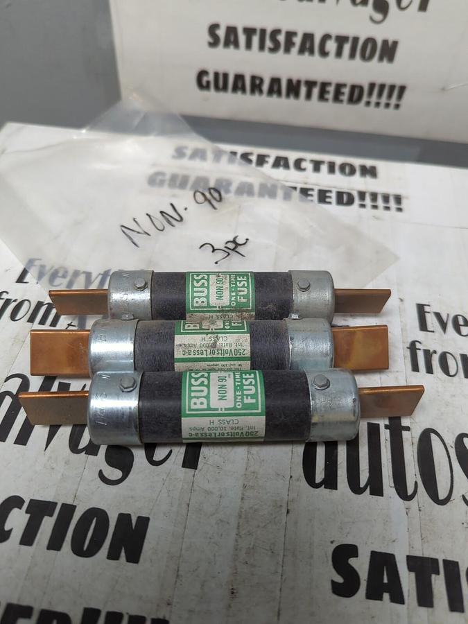 COOPER BUSSMANN,NON-90,ONE-TIME 90 AMP FUSES LOT OF 3 NOS
