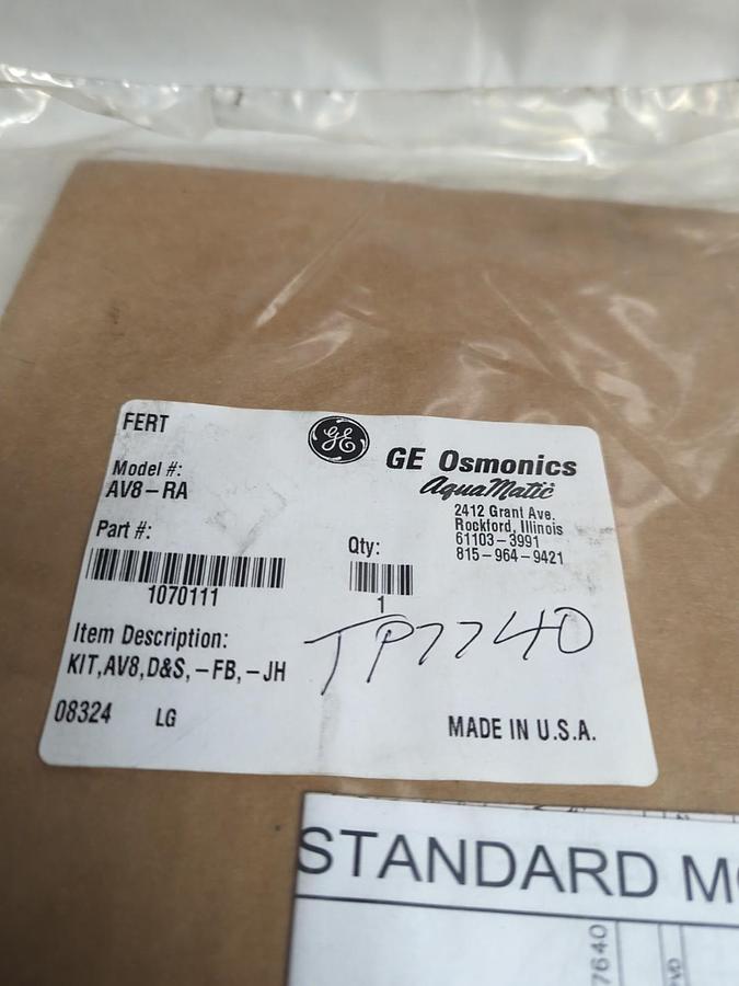 GE,AV8-RA,AQUA-MATIC KIT NOS