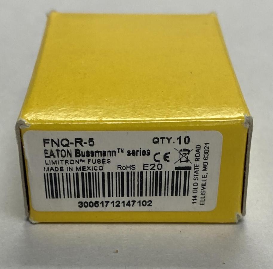 COOPER BUSSMANN,FNQ-R-5,LIMITRON 5 AMP FUSE LOT OF 10 NEW