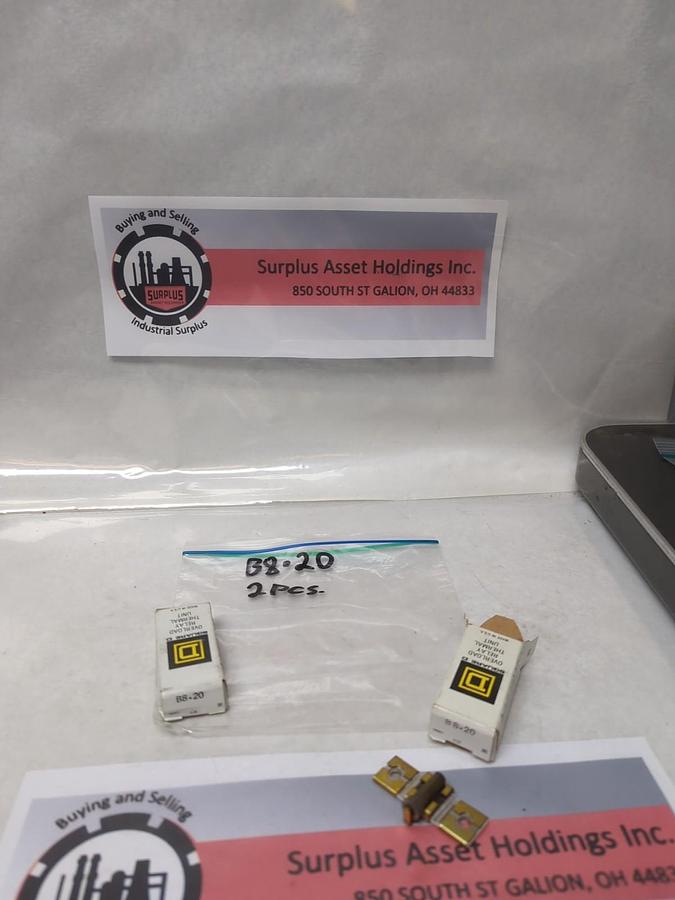 SQUARE D,B8.20,OVERLOAD HEATER ELEMENT LOT OF 2 NOS