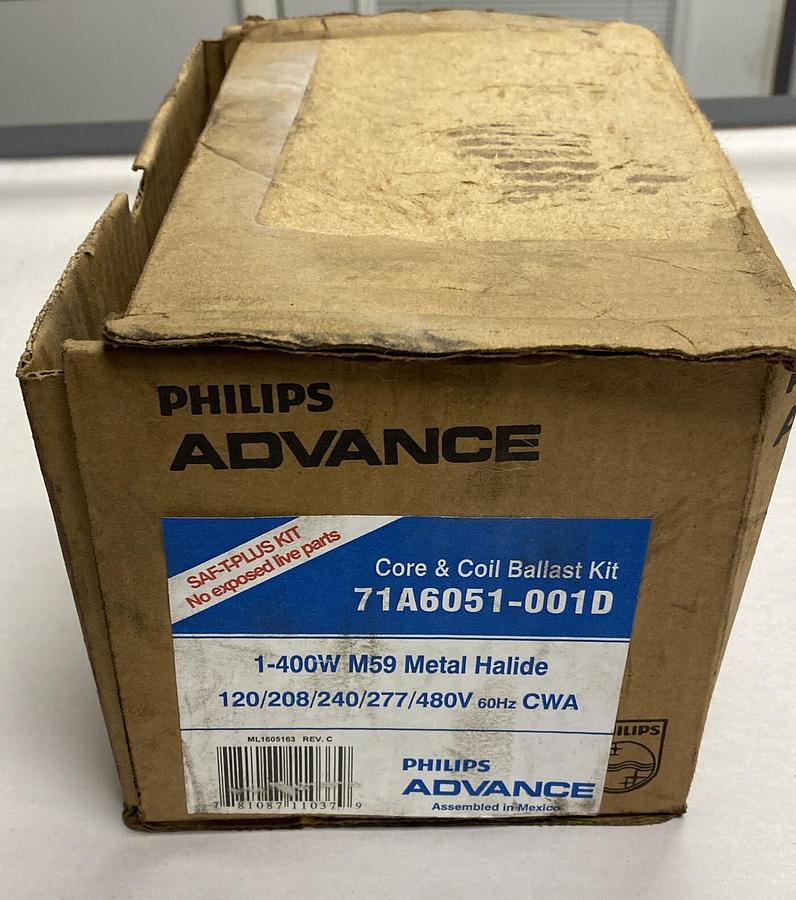 Philips Advance,71A6051-0010D 1-400W M59, Metal Halide Core & Coil Ballast Kit