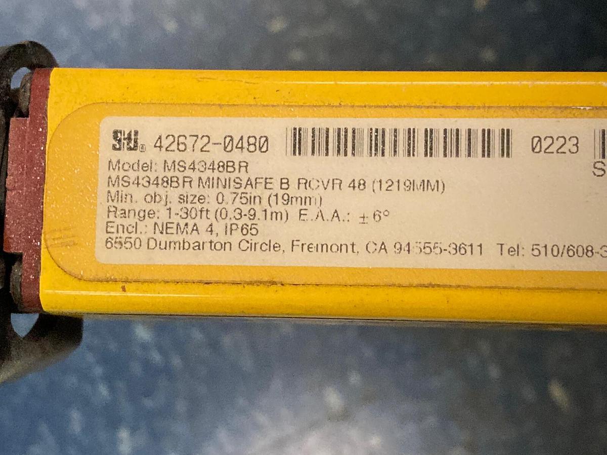 Used STI,MS4348BR,Light Curtain Receiver 1-30ft Range