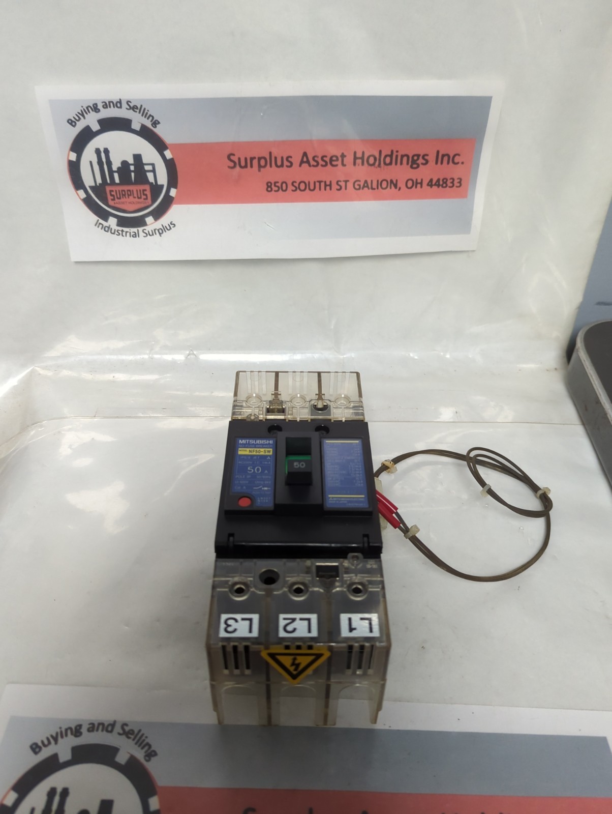 Used MITSUBISHI,NF50-SW,NO-FUSE CIRCUIT BREAKER 50 AMP PRE-OWNED