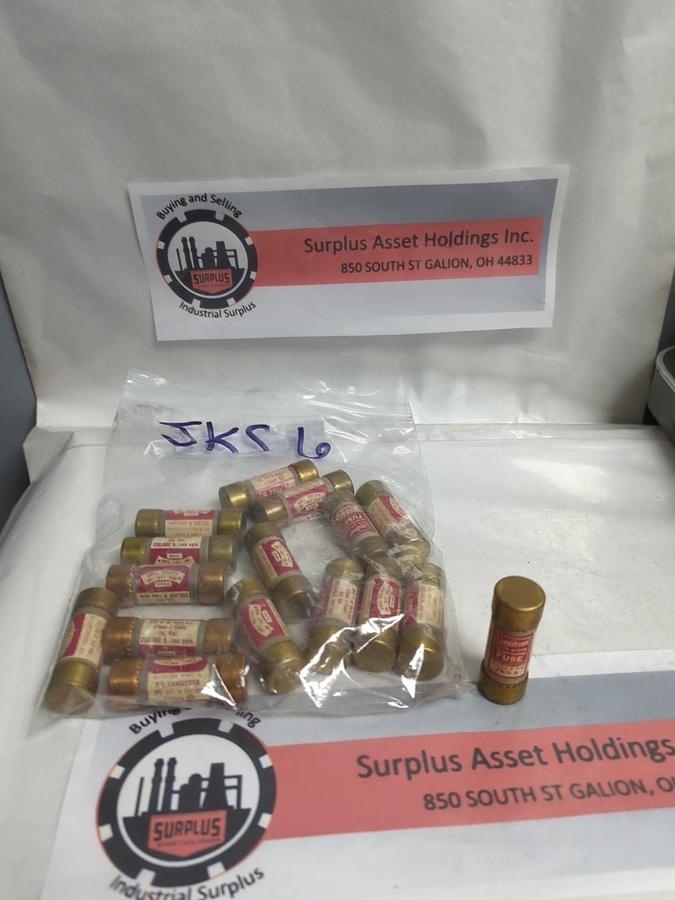 Used COOPER BUSSMANN,JKS6,LIMITRON FUSE 6 AMP LOT OF 16 PRE-OWNED