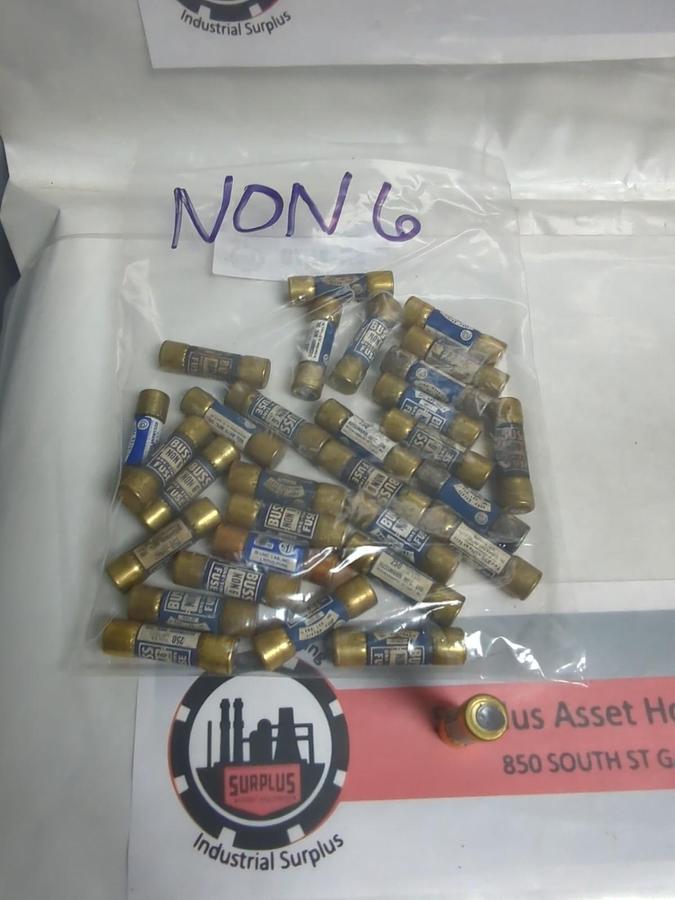 Used COOPER BUSSMANN,NON-6,ONE-TIME FUSE 6 AMP LOT OF 31 PRE-OWNED
