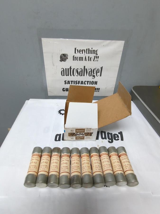 GOULD SHAWMUT,OT40,ONE TIME 40 AMP FUSES BOX OF 10 NEW