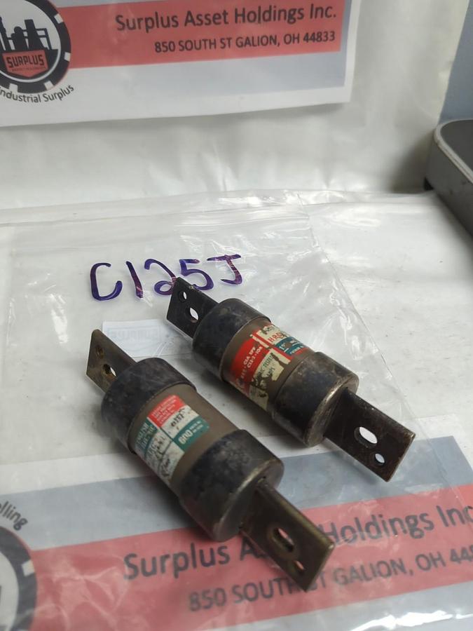 Used ENGLISH ELECTRIC,C125J,FUSE 125 AMP LOT OF 2 PRE-OWNED