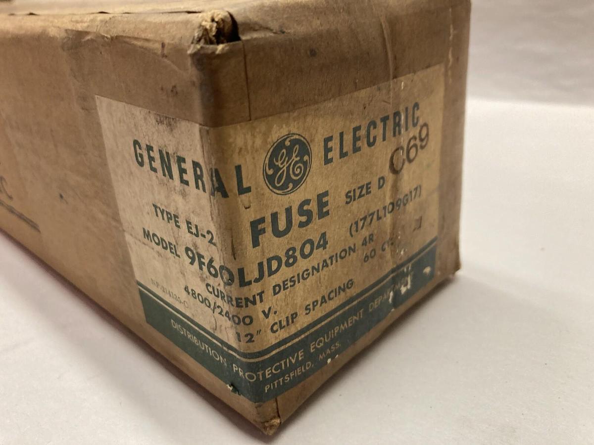 Used General Electric,9F60LJD804,Motor Starter Fuse Type EJ-2 Size D 4800/2400V