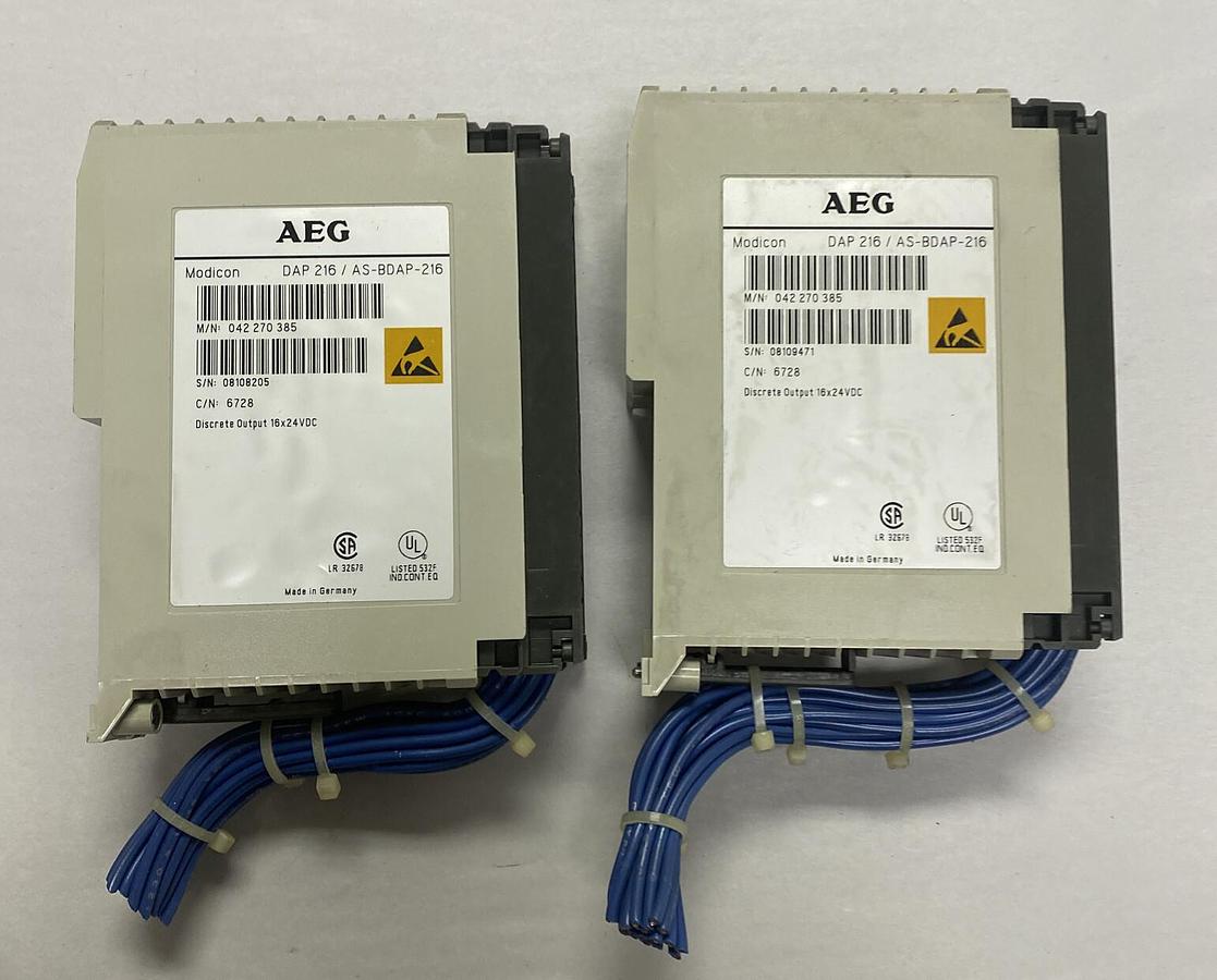 Used MODICON,AS-BDAP-216,OUTPUT MODULE LOT OF 2