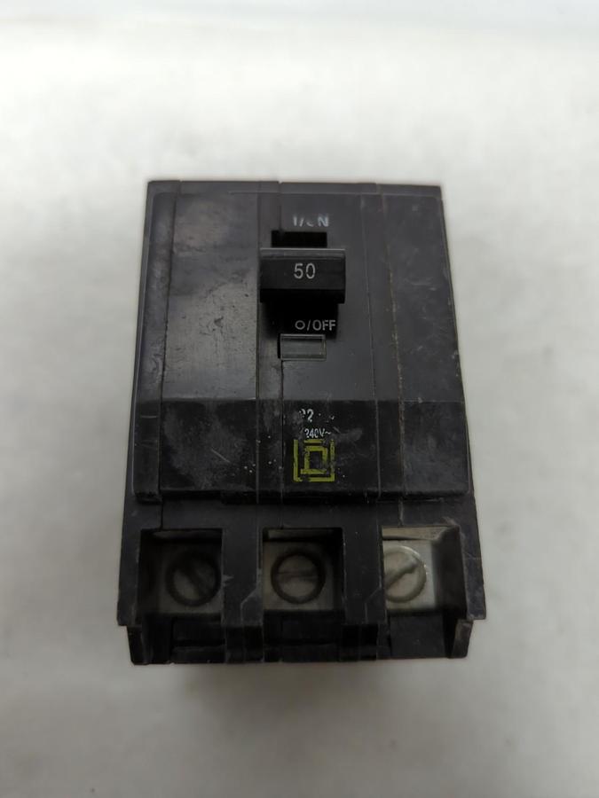 Used SQUARE D,QOB350VH,CIRCUIT BREAKER 50 AMP 3-POLE PRE-OWNED
