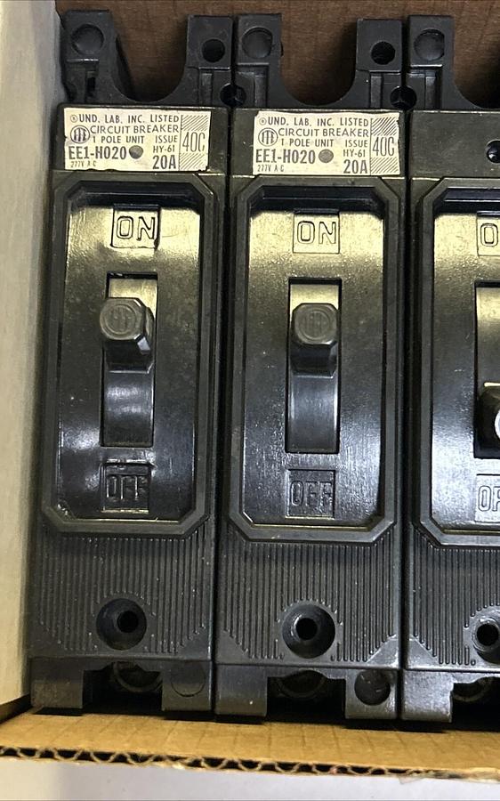 Used ITE,EE1-H020,CIRCUIT BREAKER 20A 277V 1P LOT OF 5