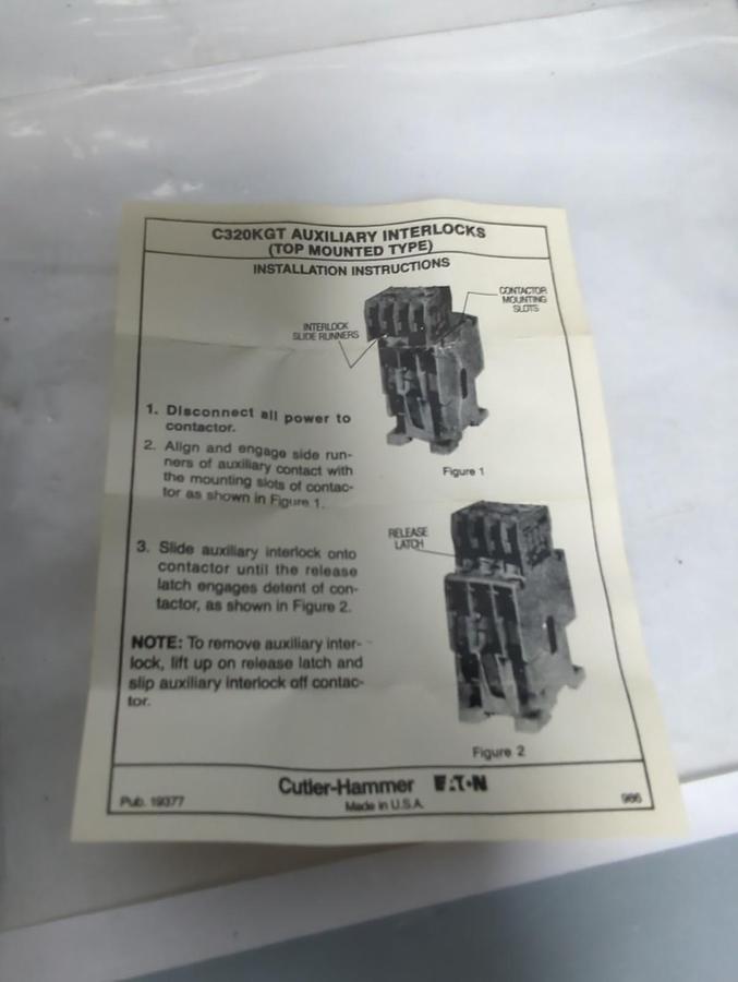 CUTLER HAMMER,C320KGT3,FREEDOM SERIES TOP MOUNT AUXILIARY CONTACT NOS