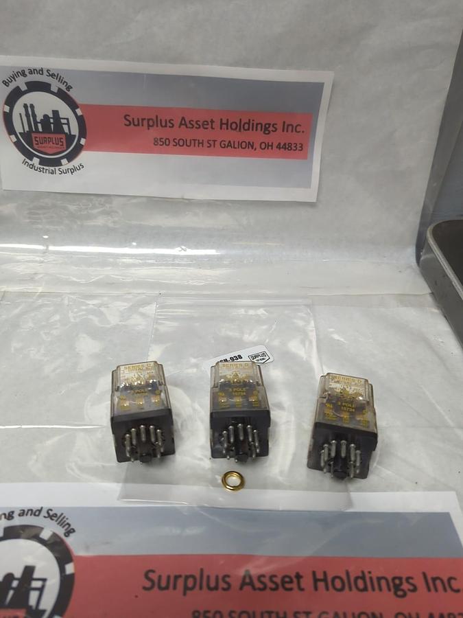 Used SQUARE D,8501-KP13P14V20,RELAY 120V 50/60HZ LOT OF 3 PRE-OWNED