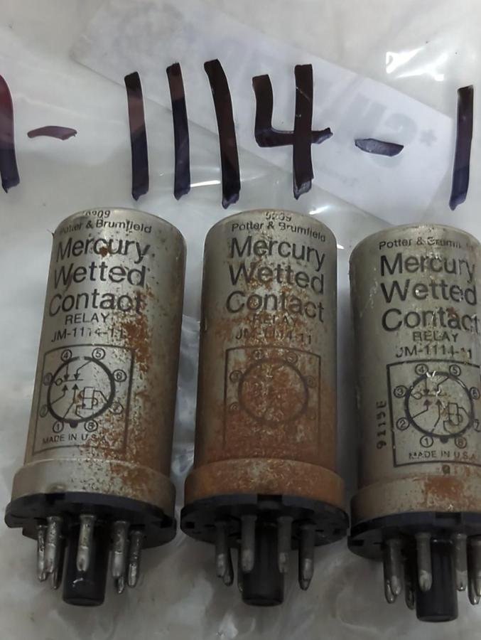 Used P&B,JM-1114-11,RELAY 8-PIN LOT OF 7 PRE-OWNED