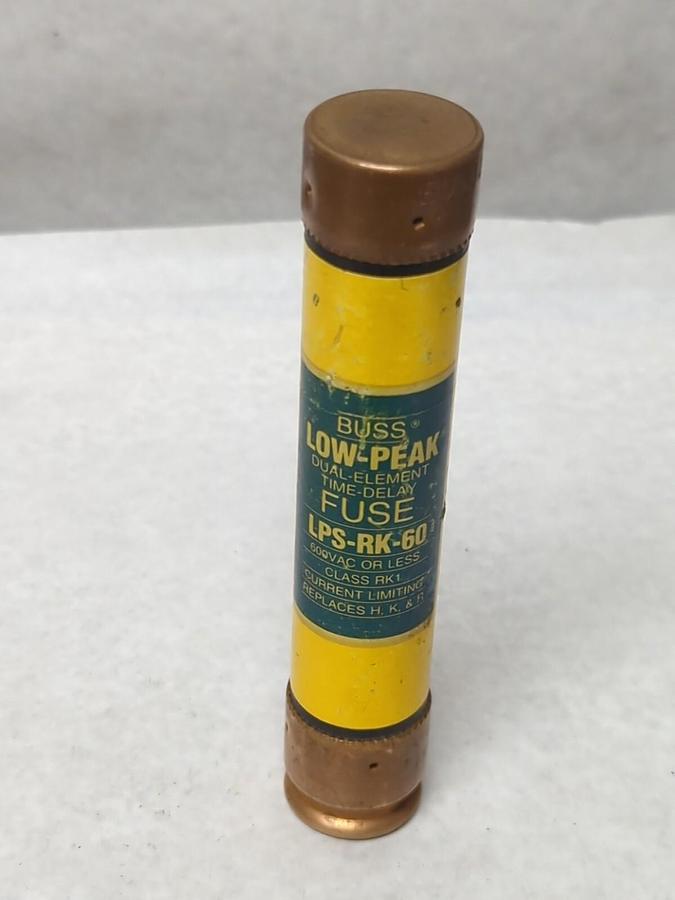 Used COOPER BUSSMANN,LPS-RK-60,LOW-PEAK 60 AMP FUSE PRE-OWNED