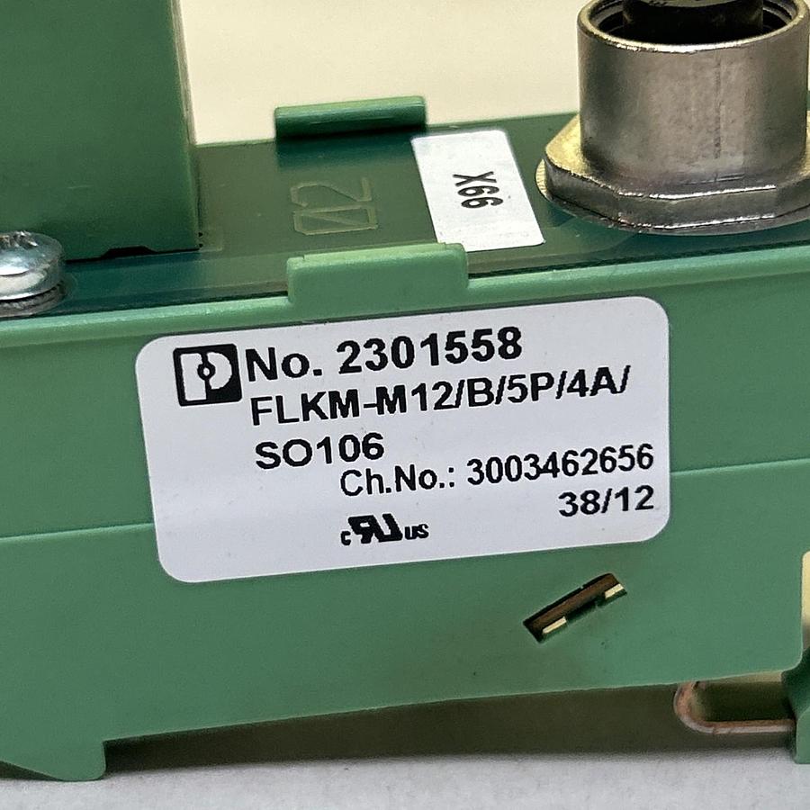 Used PHOENIX CONTACT,FLKM-M12/B/5P/4A/SO106,VARIOFACE MODULE LOT OF 4