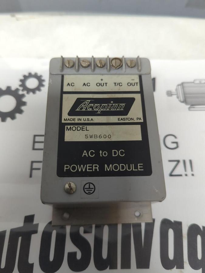 ACOPAIN,5WB600,AC TO DC POWER SUPPLY MODULE NOS