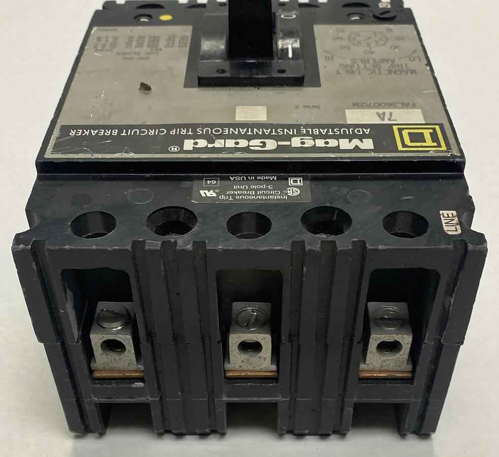 Used SQUARE D,FAL3600712M,CIRCUIT BREAKER 7A 600V 3 POLE