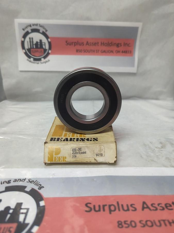 PEER,6208-2RS,DEEP GROOVE BALL BEARING NOS