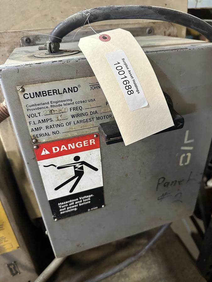 Used Cumberland,15 HP 230/460V 3 Phase,Plastics Granulator Grinder