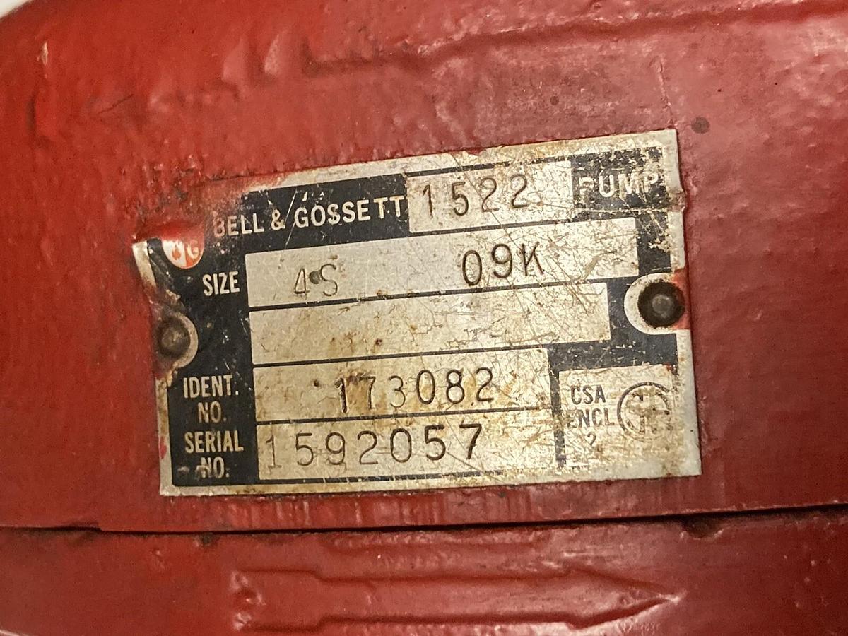 Bell & Gossett,1522 4S,Pump w/Baldor CM3542 0.75 HP Motor 1725 RPM