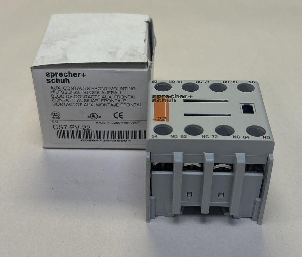 Used SPRECHER+SCHUH,CS7-PV-22,AUXILIARY CONTACT BLOCK NEW