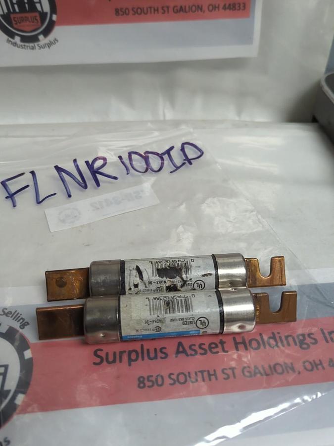 Used LITTELFUSE,FLNR100ID,INDICATOR 100 AMP FUSE LOT OF 2 PRE-OWNED