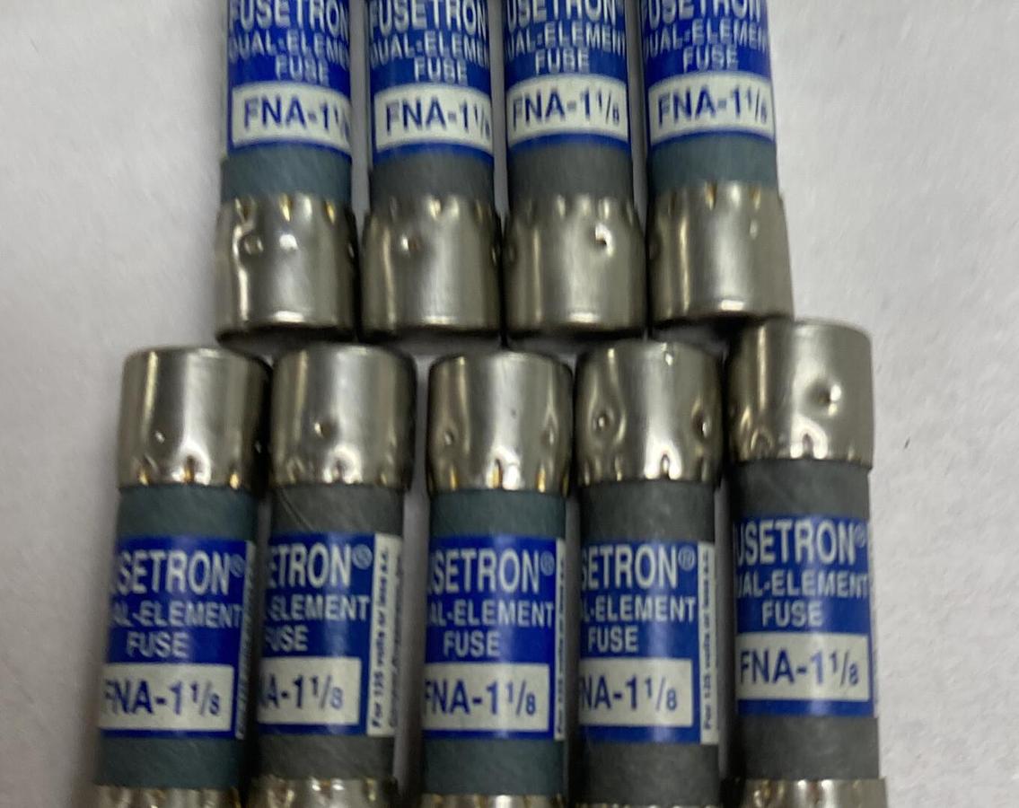 Cooper Bussmann,FNA-1-1/8,Fusetron Fuse Lot Of 9 NOS