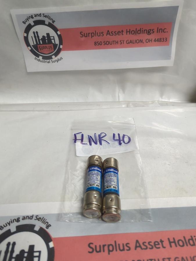 Used LITTELFUSE,FLNR-40,POWR-GARD 40 AMP FUSE LOT OF 2 PRE-OWNED