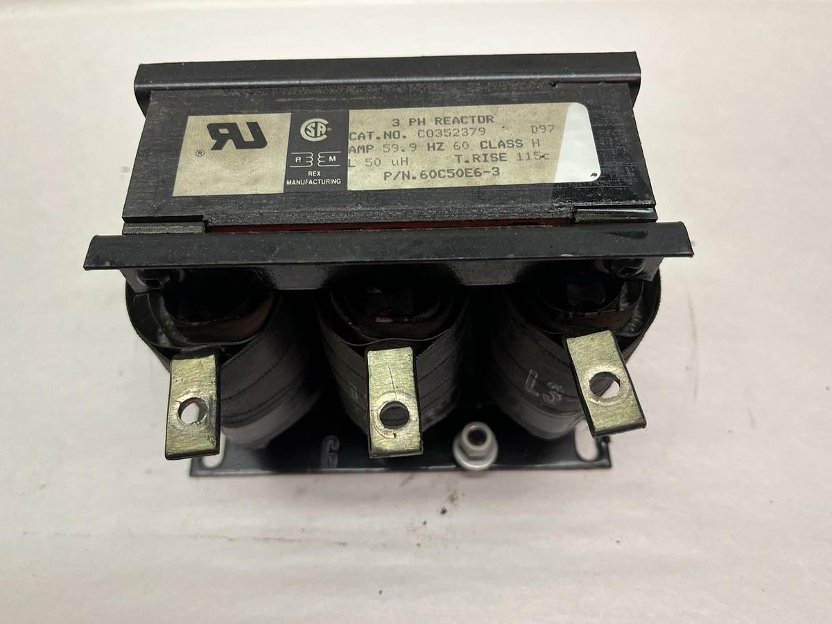 Used REX,60C50E6-3,3PH REACTOR 59.9A C0352379
