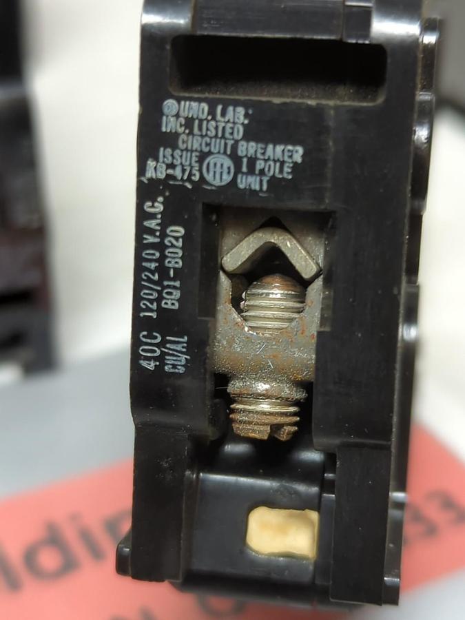 Used I.T.E.,BQ1-B020,CIRCUIT BREAKER 20 AMP 1-POLE LOT OF 10 PRE-OWNED