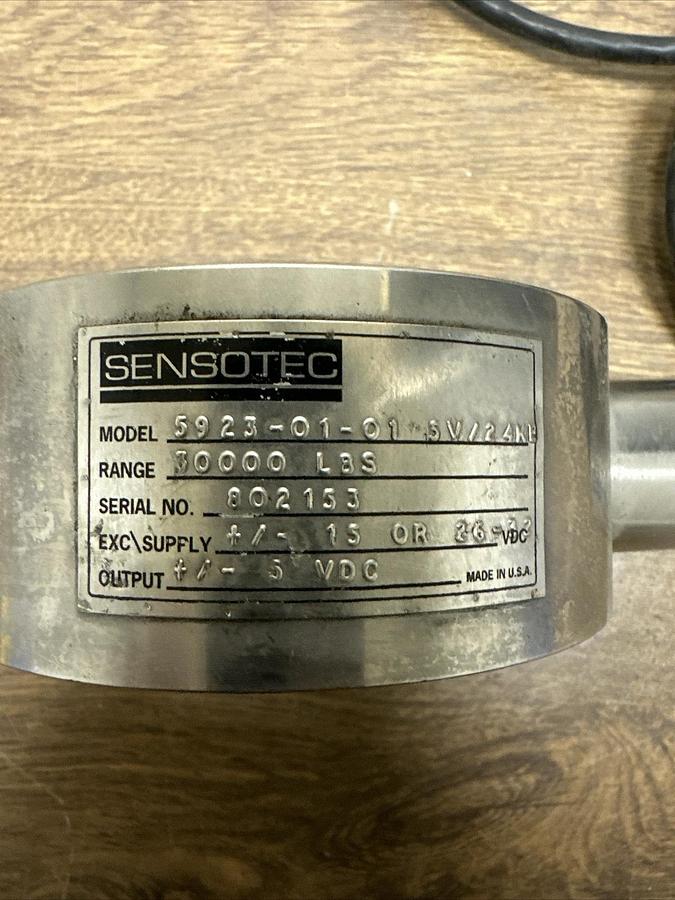 Used Sensotec,5923-01-01,Load Cell 30000 lb