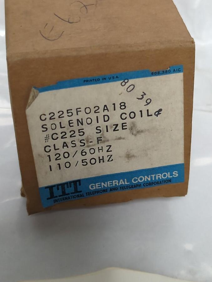 GENERAL CONTROLS,C225F02A18,COIL 120/110V 60/50HZ NOS