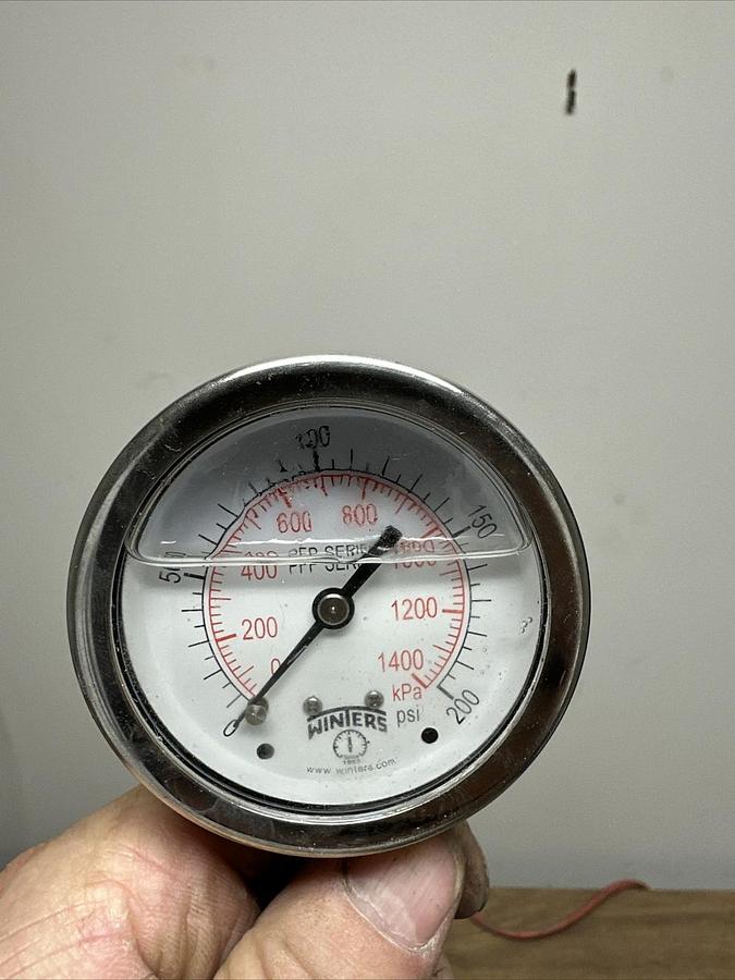 Winters,P1000,0-200 PSI PFP Series Liquid Filled Gauge