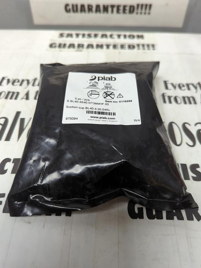 PIAB,BL40-4.20.04AL,VACUUM CUPS 3/8 INCH NPT BAG OF 5PCS NEW