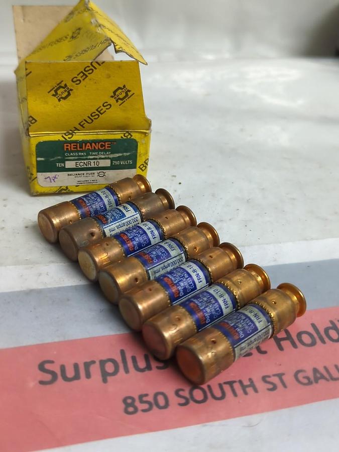 RELIANCE,ECNR 10,TIME-DELAY 10 AMP FUSES BOX OF 7 NOS