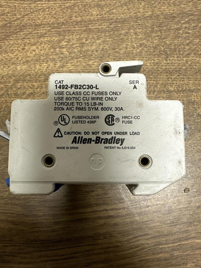 Used Allen-Bradley,1492-FB2C30-L,30A Fuse Holder