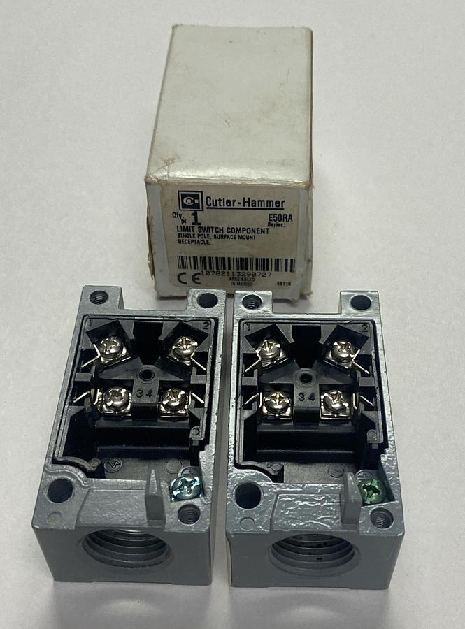 EATON CUTLER-HAMMER,E50RA,LIMIT SWITCH RECEPTACLE LOT OF 2 NOS