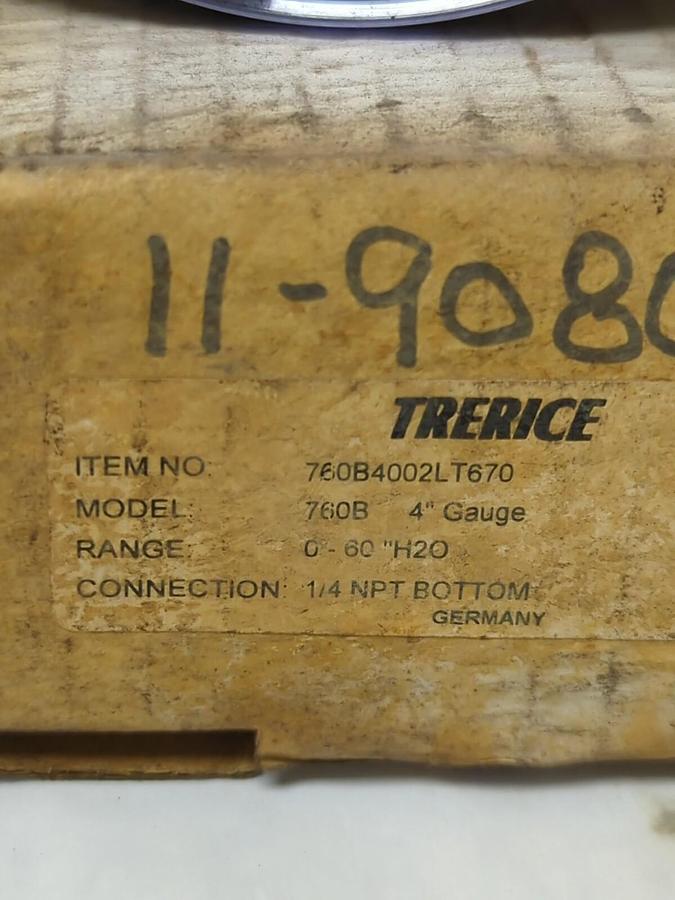 TRERICE,760B4002T670,4 INCH PRESSURE GAUGE 1/4 INCH NPT BOTTOM