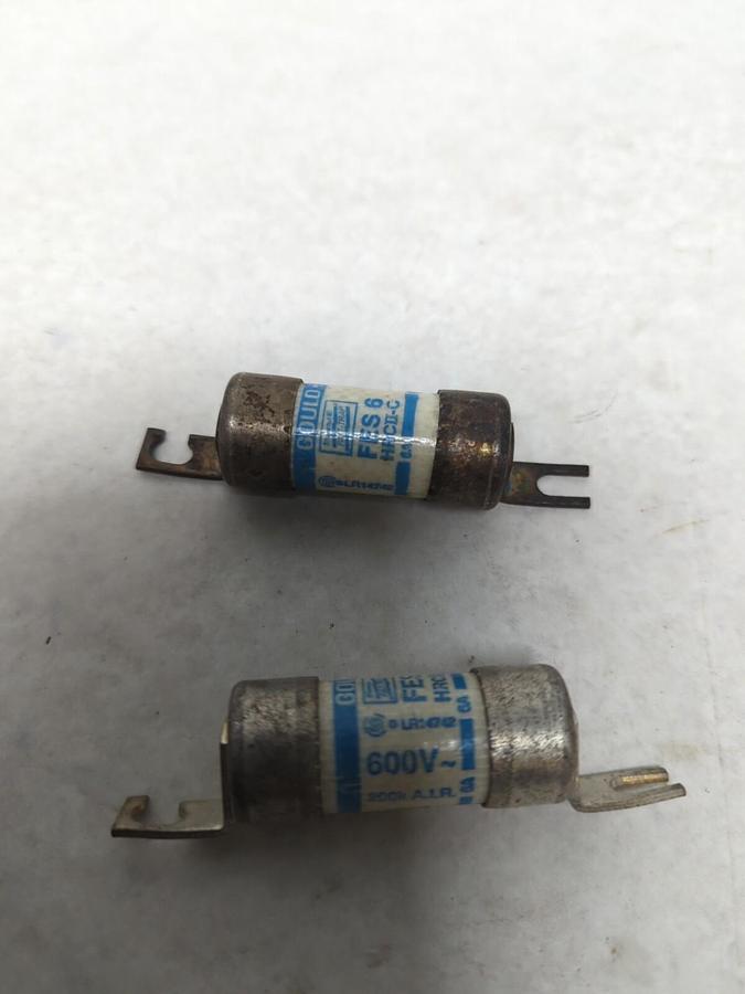 Used GOULD,FES6,BOLT ON FUSE 6 AMP LOT OF 2 PRE-OWNED