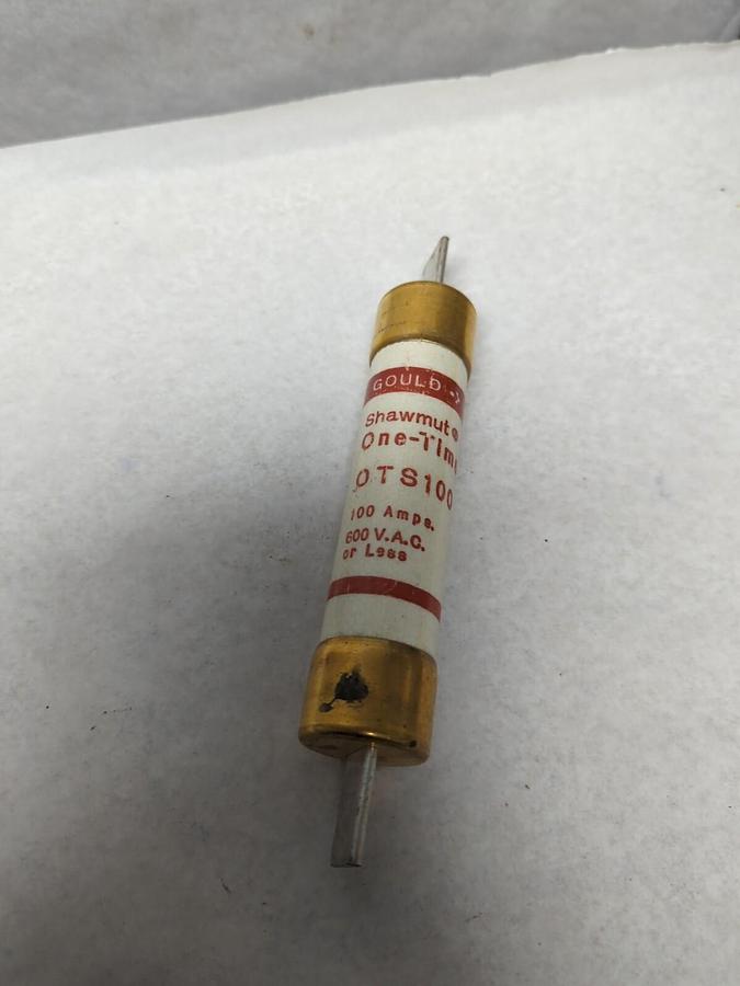 Used GOULD SHAWMUT,OTS100,ONE-TIME 100 AMP FUSE PRE-OWNED