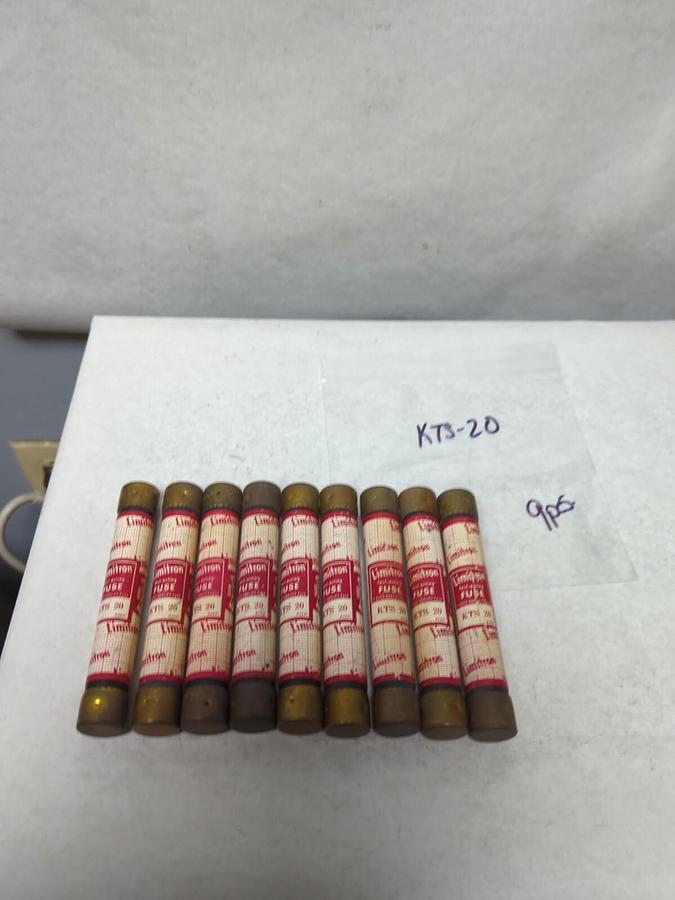 Used COOPER BUSSMANN,KTS-20,LIMITRON 20 AMP FUSE LOT OF 9 PRE-OWNED