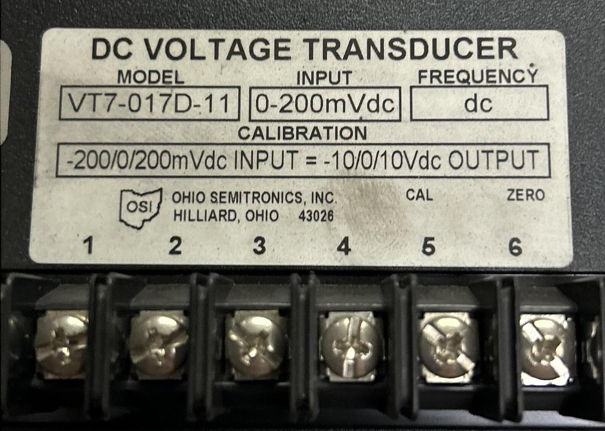 OHIO SEMITRONICS,VT7-017D-11,DC VOLTAGE TRANSDUCER NOS